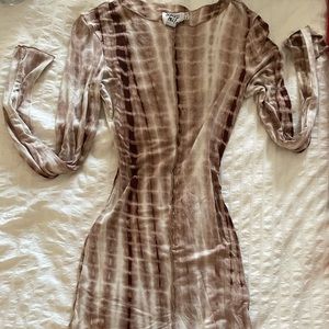Princess Polly brown long sleeve bodycon dress